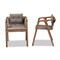 Baxton Studio Marcena Mid-Century Modern Grey Imitation Leather Upholstered 2-Piece Wood Dining Chair Set, PR Set of 2 188-11664-ZORO - alternate 10